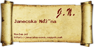 Janecska Nóna névjegykártya